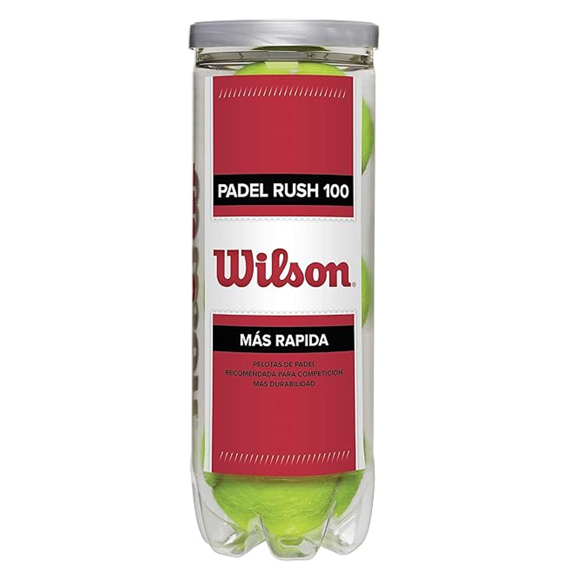 Bote 3 pelotas de pádel wilson rush 100 - Imagen 2