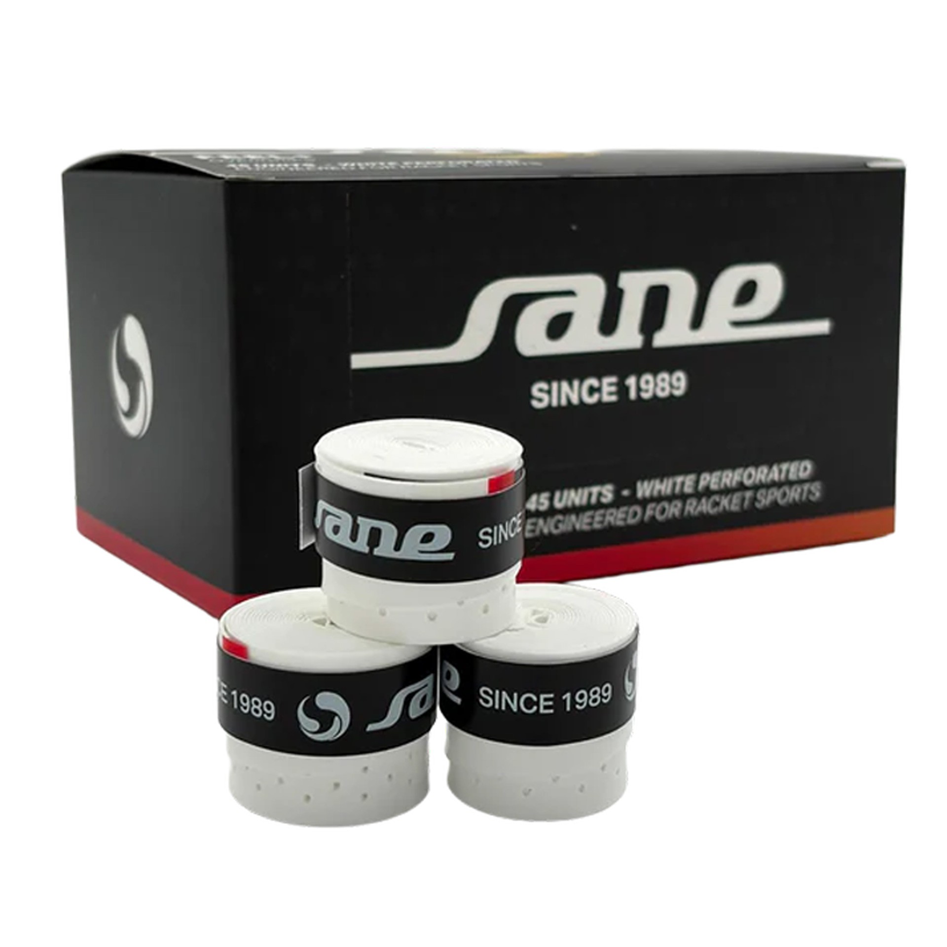 Caja de 45 overgrips sane feel perforados blancos - Imagen 3