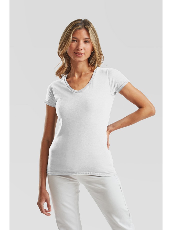 Camiseta fruit of the loom ladies iconic 150 v-neck t - Imagen 22