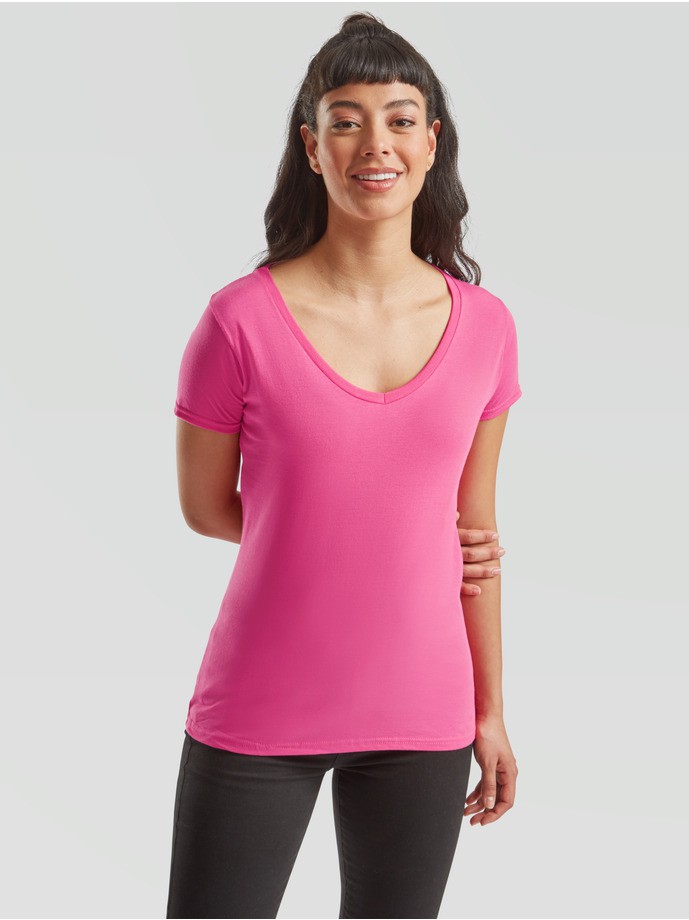 Camiseta fruit of the loom ladies iconic 150 v-neck t - Imagen 8