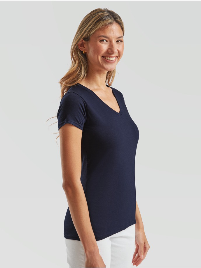 Camiseta fruit of the loom ladies iconic 150 v-neck t - Imagen 4