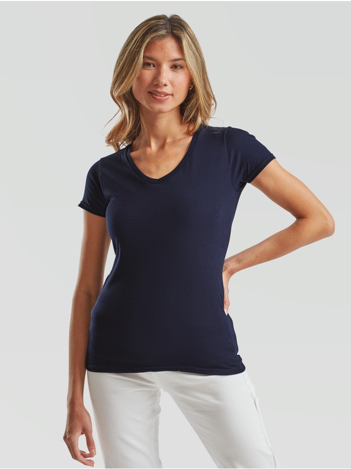Camiseta fruit of the loom ladies iconic 150 v-neck t - Imagen 2