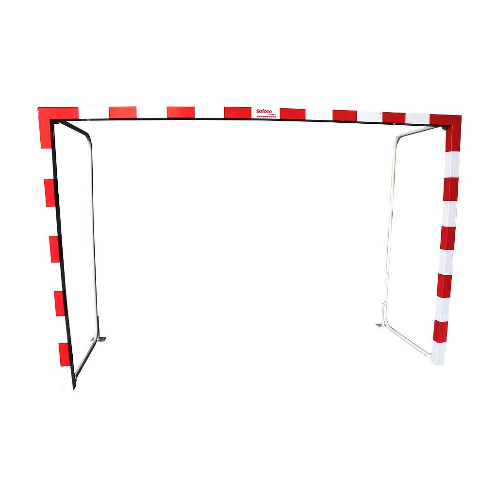 Jgo porterías f.sala/balonmano aluminio 80x80mm abatibles