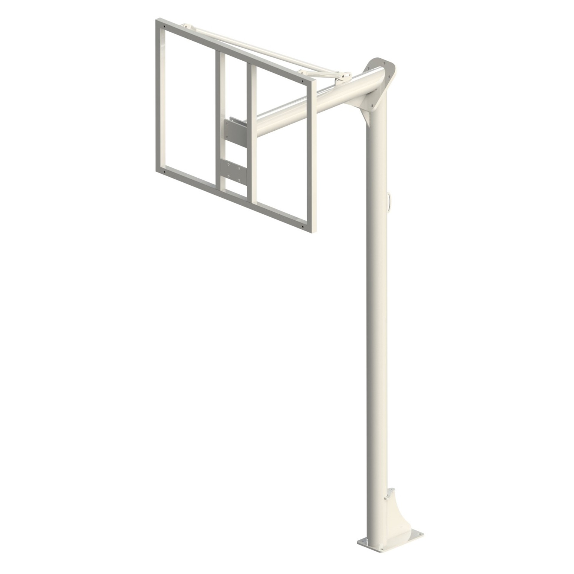 Juego canastas minibasket monotubo new tubo 114 mm fijas  con base para anclaje-sin tablero, aro - Imagen 3