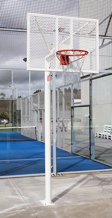 Juego de 2 canastas antivandalicas minibasket new tubo 114 mm lacada -incluye aros, redes y tableros- - Imagen 2