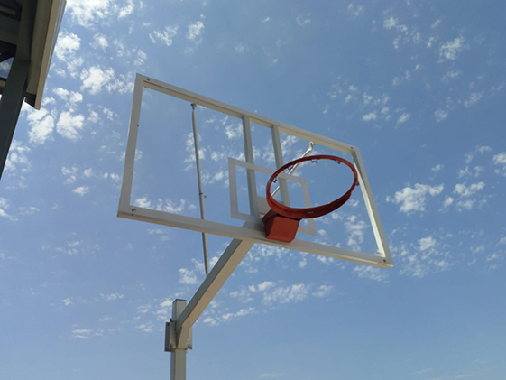 Juego de 2 canastas baloncesto deluxe monotubo fijas con base para anclaje -sin tablero ni aro- - Imagen 4