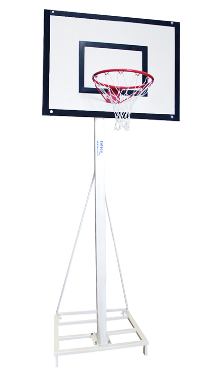 Juego de 2 canastas minibasket deluxe monotubo tubo 100 trasladable 2 ruedas con carro  -sin tablero,aro