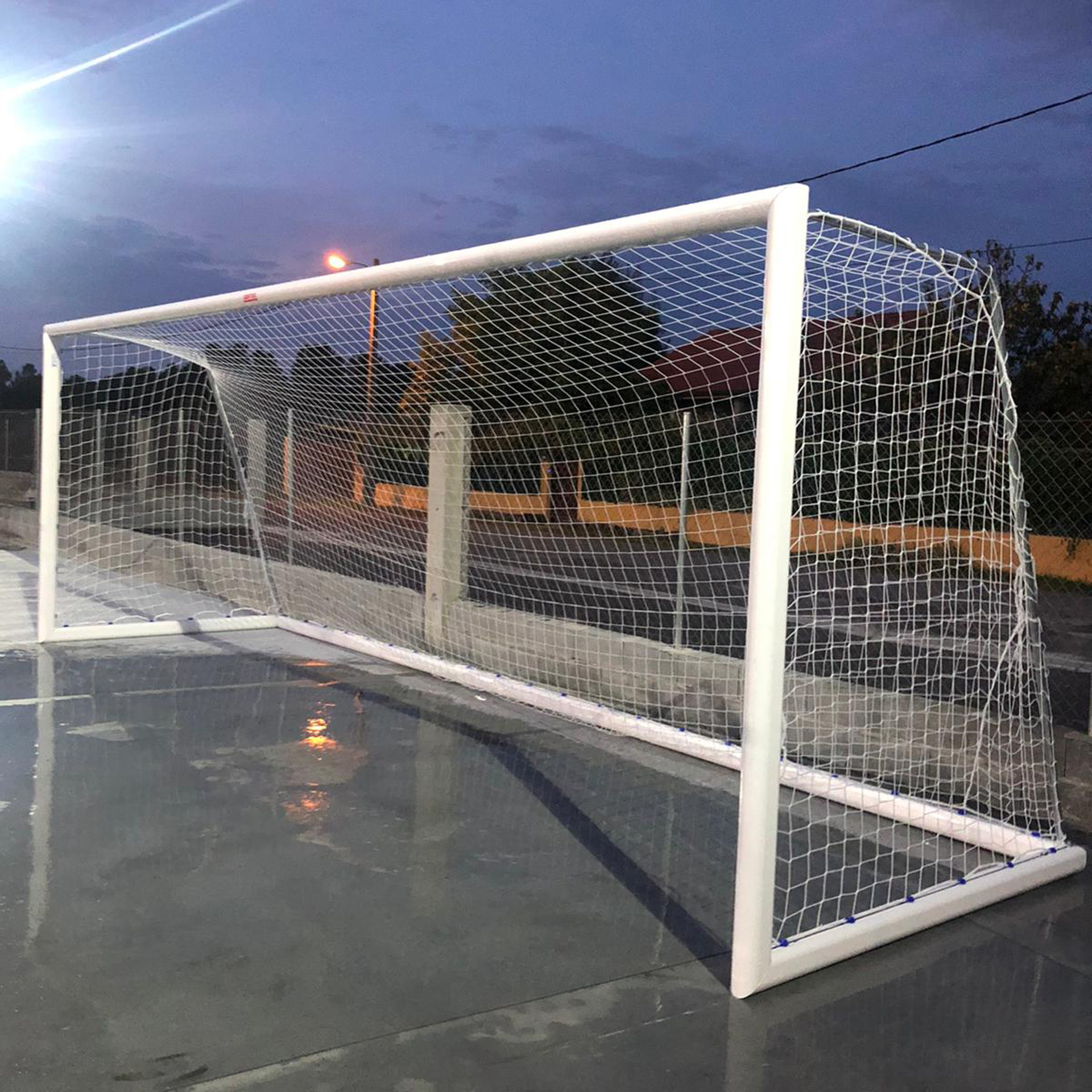 Juego porterías aluminio fútbol 11  120x100 mm trasladables - Imagen 5