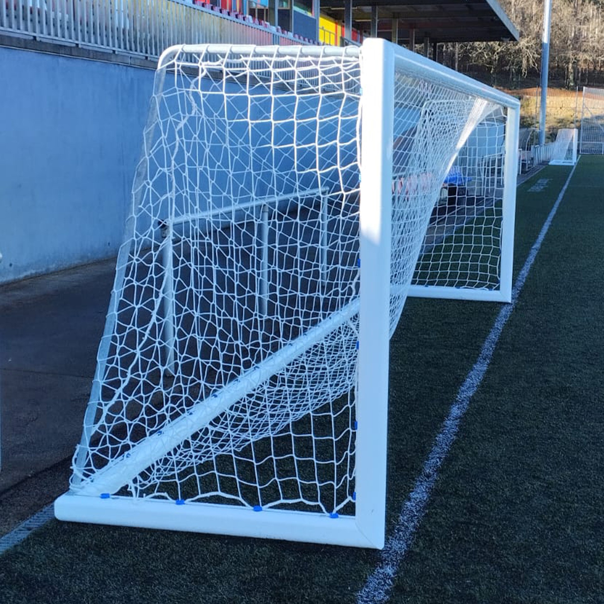 Juego porterías aluminio fútbol 7  120x100 mm trasladables - Imagen 2