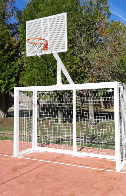 Juego porterías f.sala/balonmano - canasta basket blanco