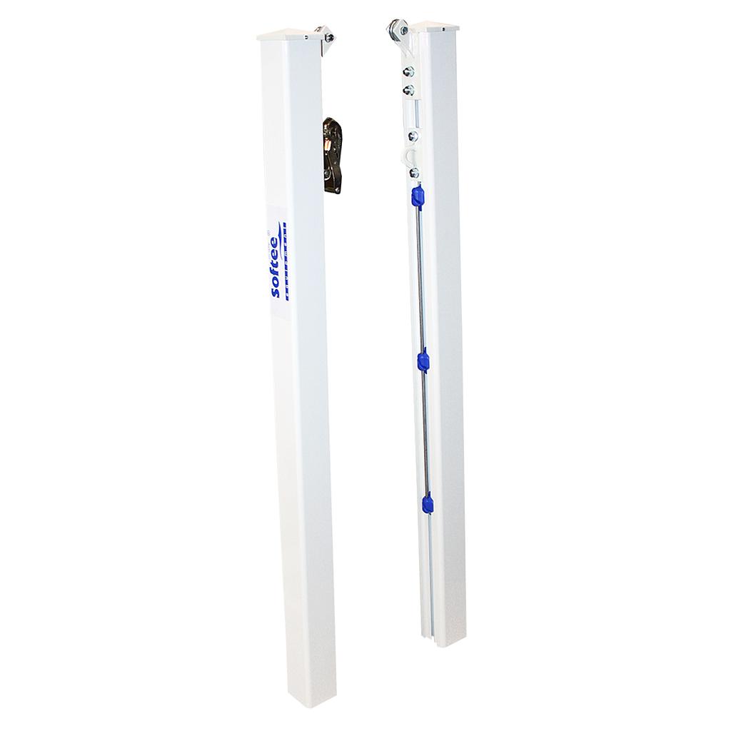 Juego postes pádel aluminio fijos sección cuadrada 80x80mm -