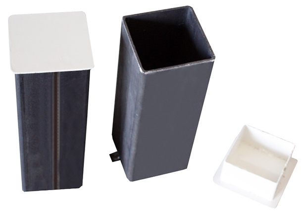 Juego postes pádel aluminio fijos sección cuadrada 80x80mm - - Imagen 3