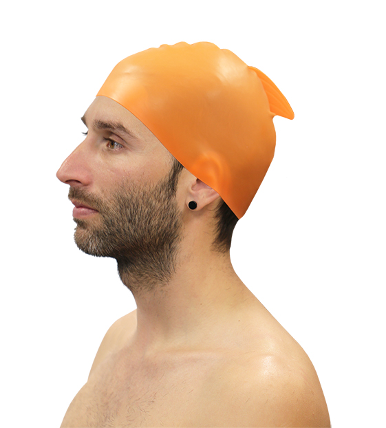 Lote 10 gorros natación silicona con aleta softee