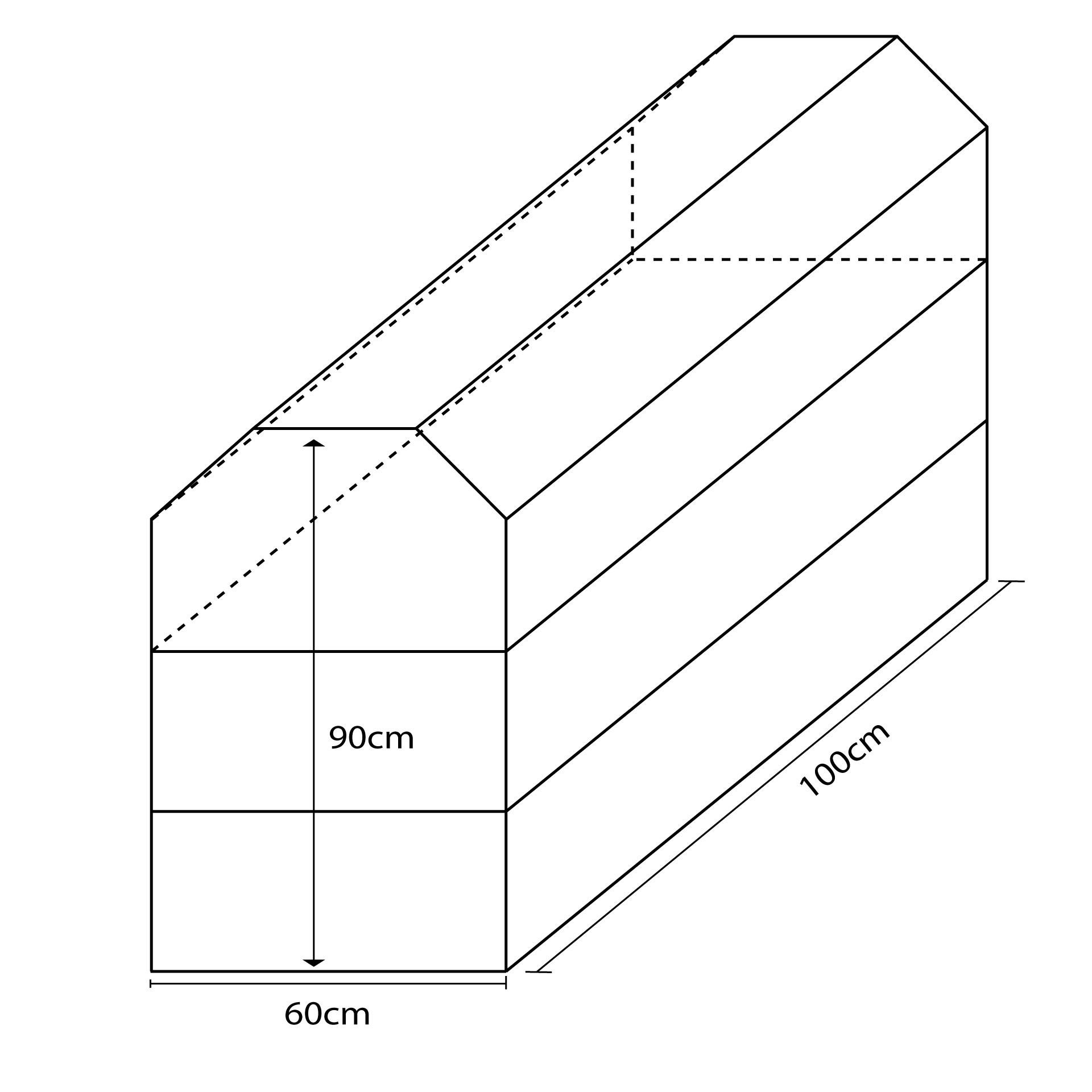 Plinton desmontable piramidal de espuma -tres piezas- 100x60x90cm - Imagen 3