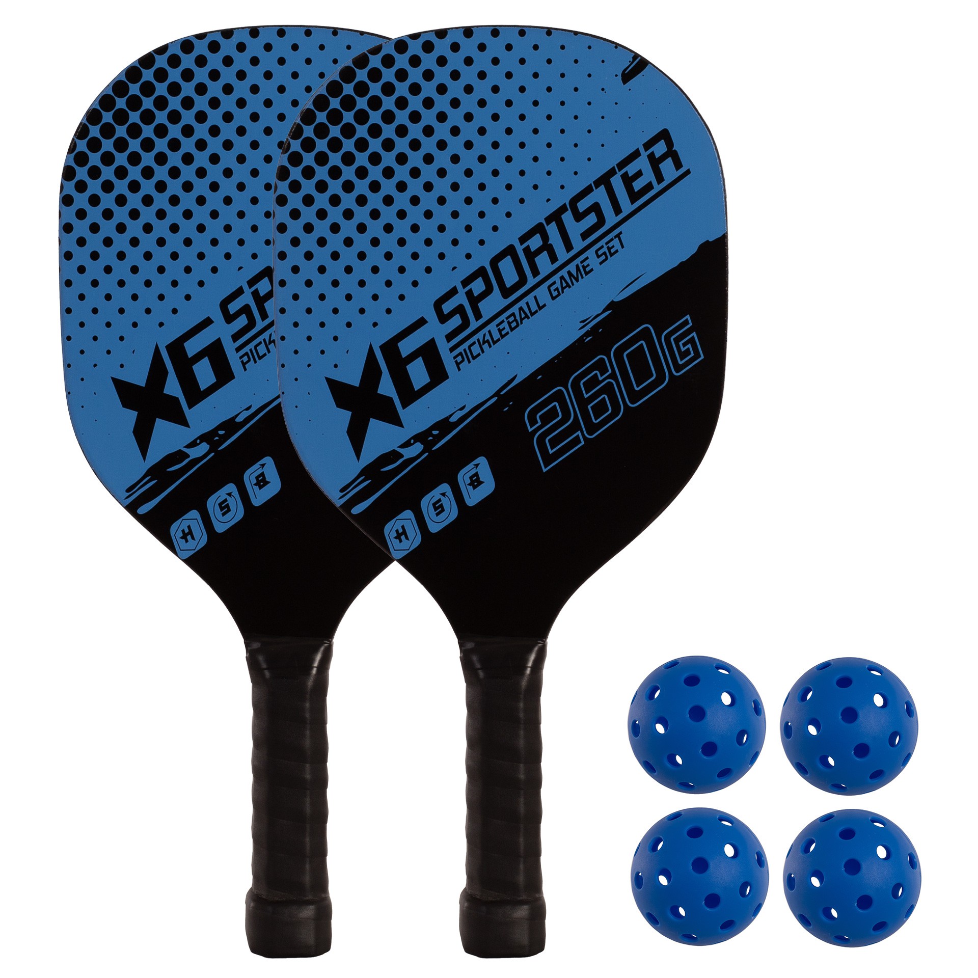 Set de 2 palas pickleball madera con 4 pelotas - Imagen 2