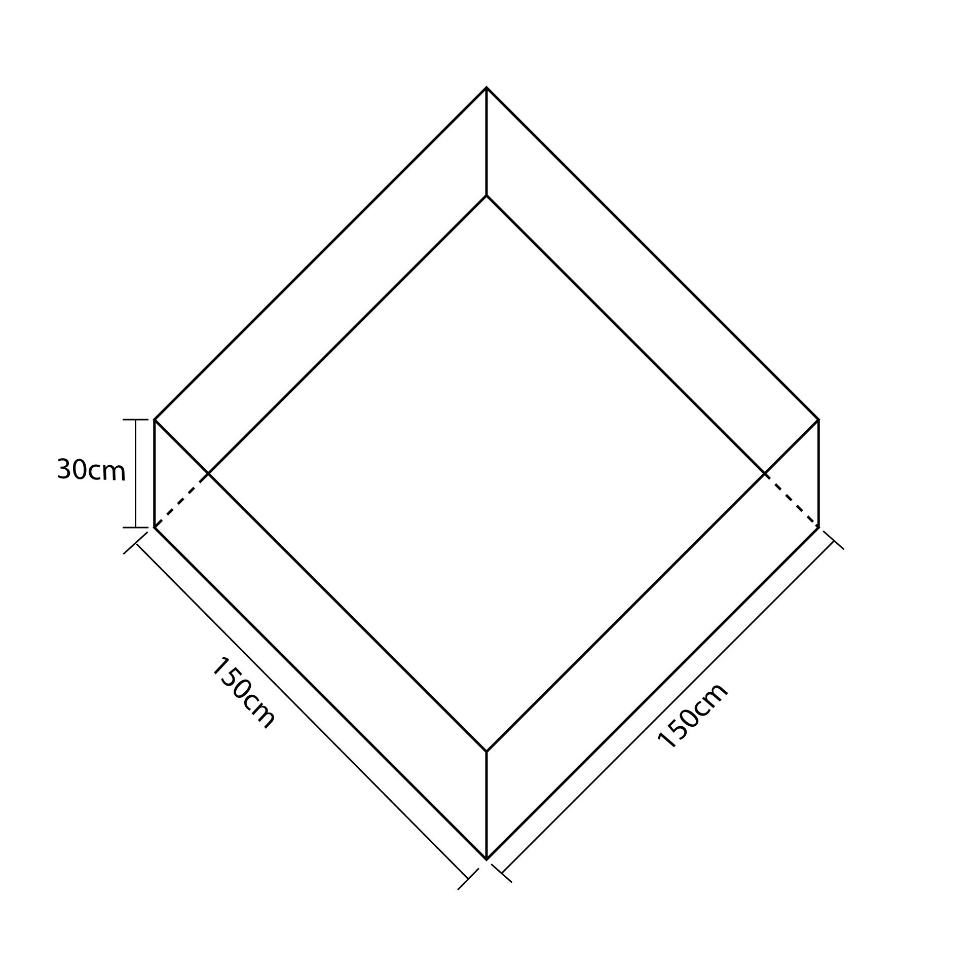 Suelo de lona pvc para piscina cuadrada de 150x150cm - Imagen 2