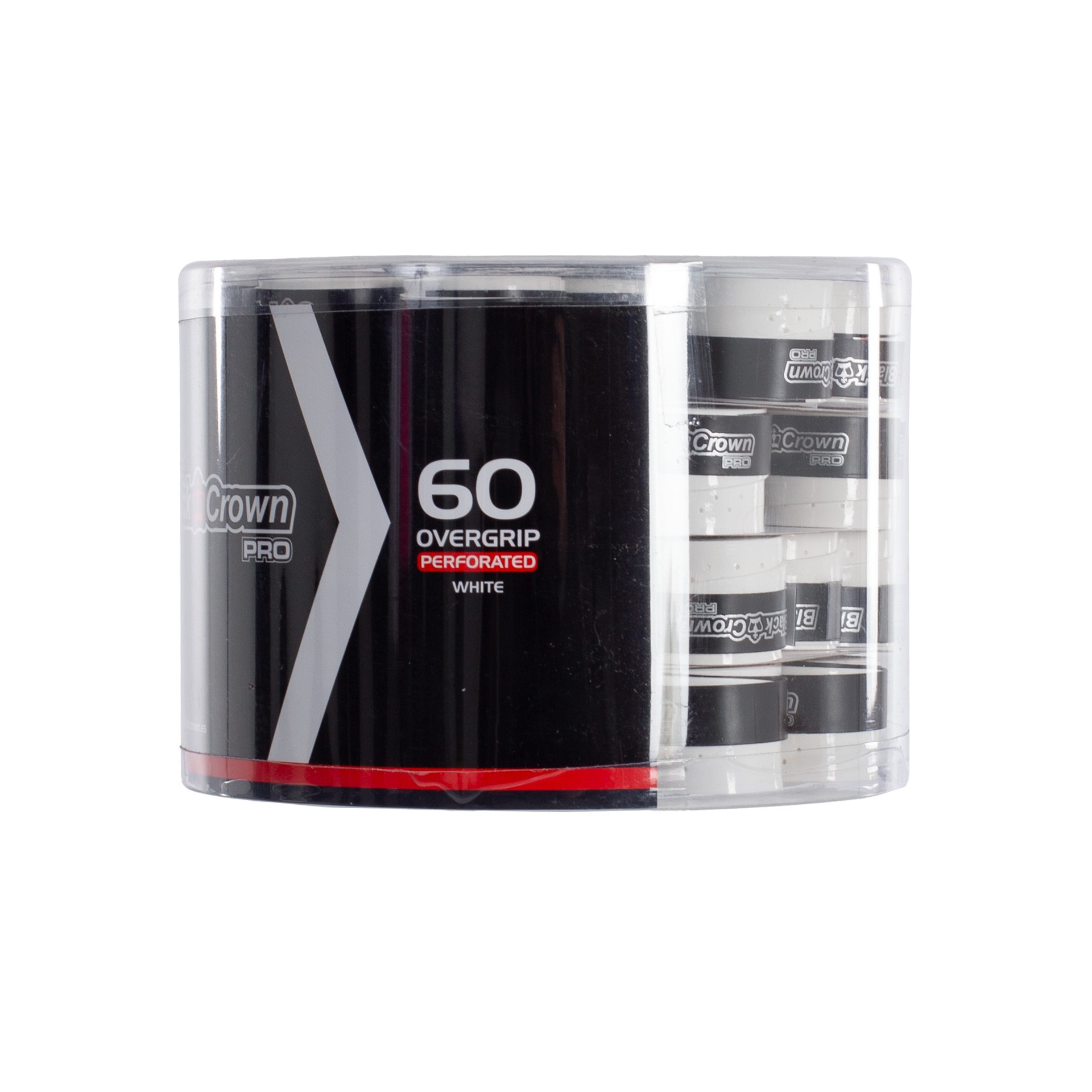 Tarro 60 overgrips black crown perforados blancos - Imagen 5