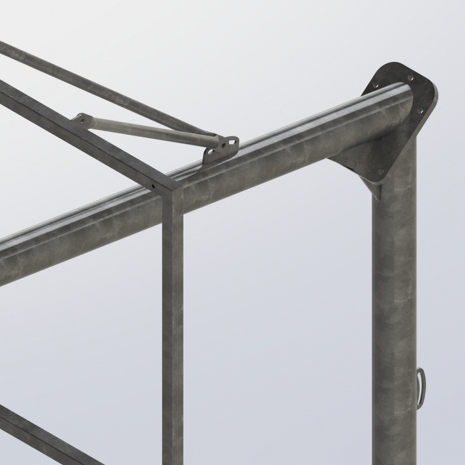 Jgo canastas galvanizadas baloncesto monotubo new tubo 114 mm fijas con base anclaje-sin tablero,aro - Imagen 5