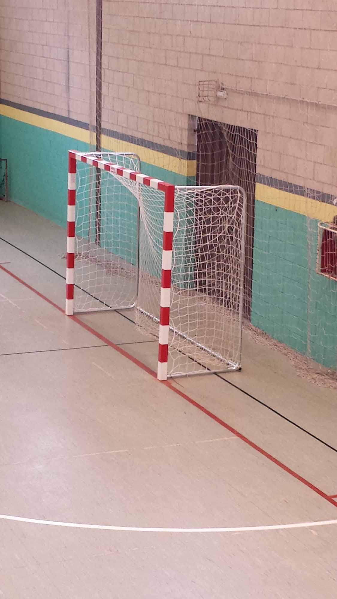 Juego de 2 porterías f.sala/balonmano metálicas trasladables 80x80mm con base de tubo redondo - Imagen 2