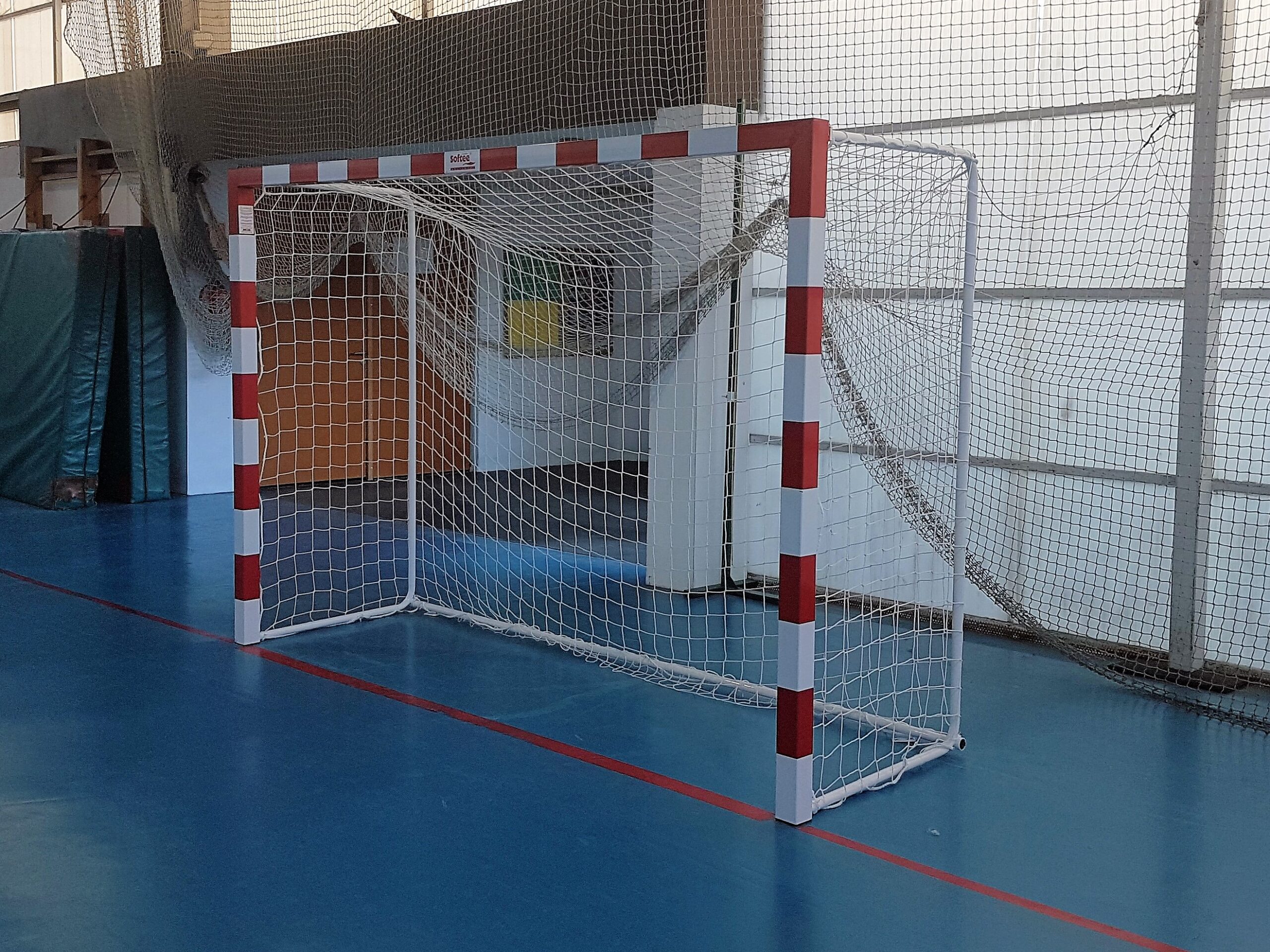 Juego de 2 porterías f.sala/balonmano metálicas trasladables 80x80mm con base de tubo redondo - Imagen 4