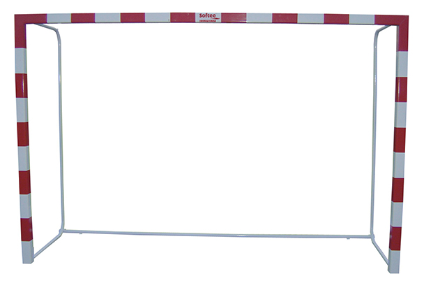 Juego porterías aluminio balonmano-fútbol sala 80x80 trasladables con base tubo redondo - Imagen 4