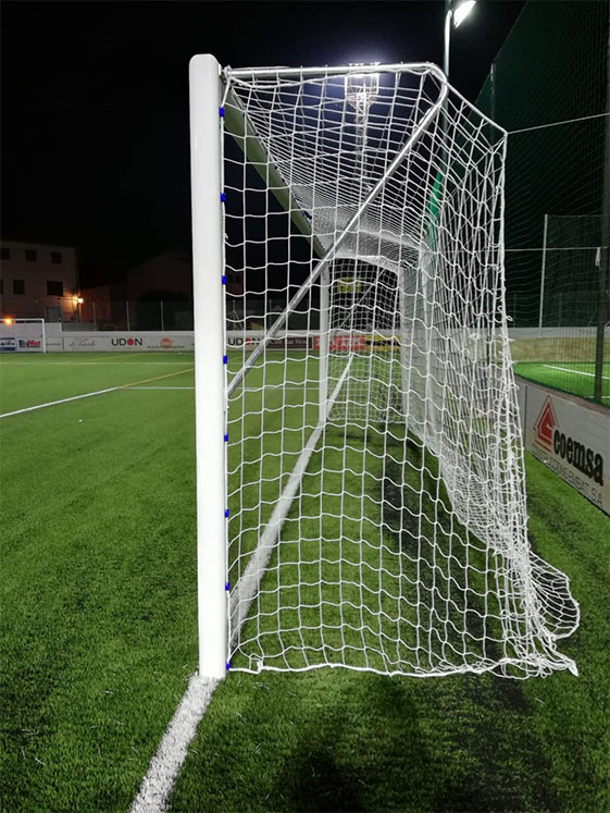 Juego porterías aluminio fútbol 11 120x100 mm fijas - Imagen 4