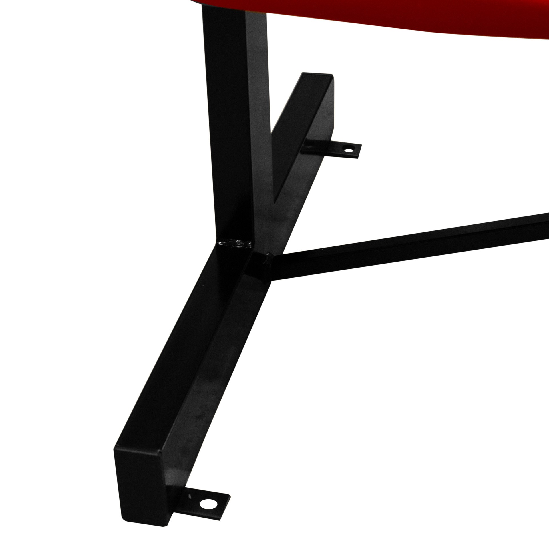 Banco metálico new con asiento rojo pvc -5 plazas- respalto alto - Imagen 3