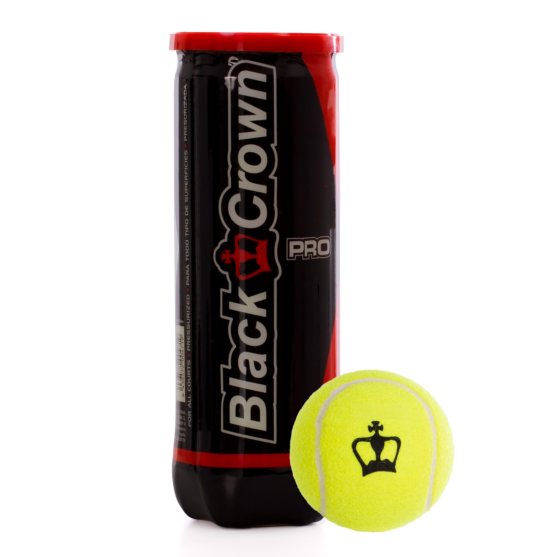 Bote de 3 pelotas de pádel black crown pro - Imagen 2