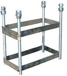 Juego de 2 canastas baloncesto monotubo new tubo 114 mm fijas -sin tablero, aro- con base de anclaje - Imagen 3