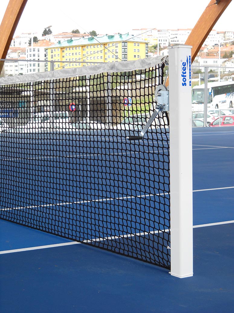 Juego postes tenis fijos aluminio sección cuadrada 80x80 mm - Imagen 2